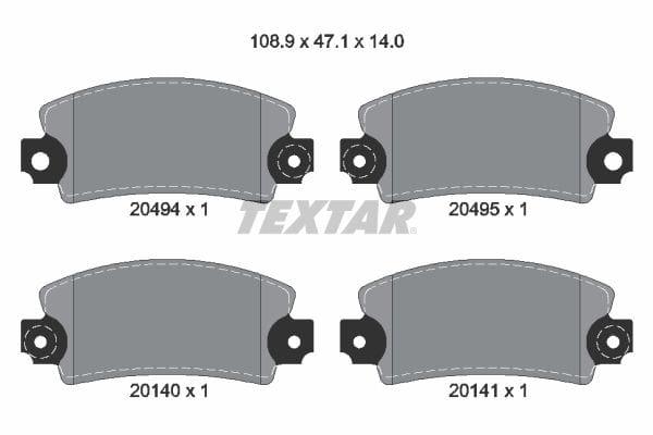 Textar Brake Pads Full Set Of 4 Front 2049401 - image 4
