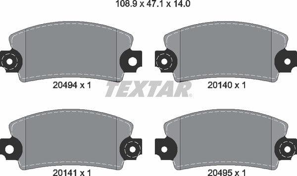 Textar Brake Pads Full Set Of 4 Front 2049401 - image 5
