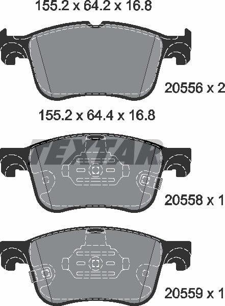 Textar Brake Pads Full Set Of 4 Front 2055601 - image 5