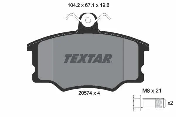Textar Brake Pads Full Set Of 4 Front With Brake Caliper Screws 2057402 - image 4