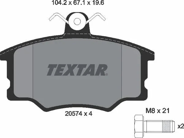 Textar Brake Pads Full Set Of 4 Front With Brake Caliper Screws 2057402 - image 5