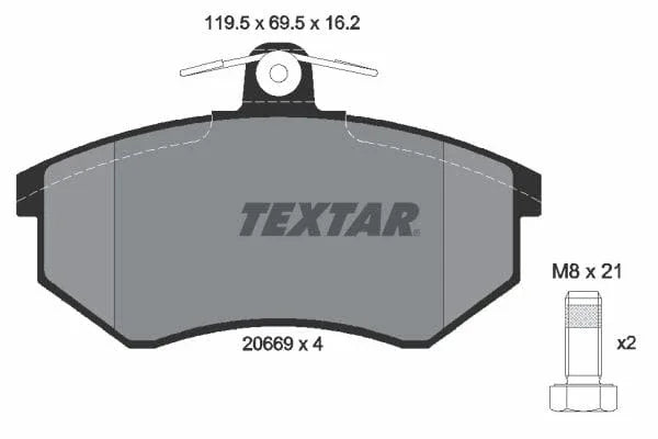 Textar Brake Pads Full Set Of 4 Front With Brake Caliper Screws 2066904 - image 4