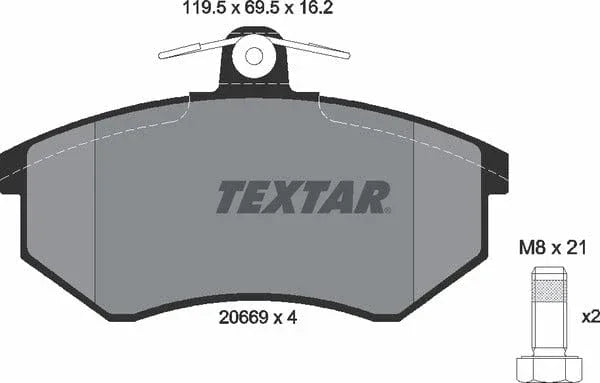 Textar Brake Pads Full Set Of 4 Front With Brake Caliper Screws 2066904 - image 5
