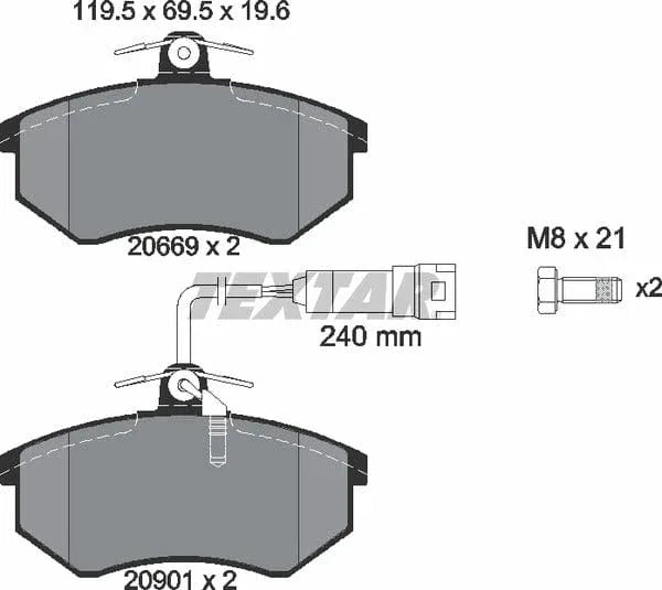 Textar Brake Pads Full Set Of 4 Front With Brake Caliper Screws 2066922 - image 5