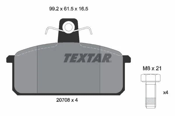 Textar Brake Pads Full Set Of 4 Front With Brake Caliper Screws 2070803 - image 4
