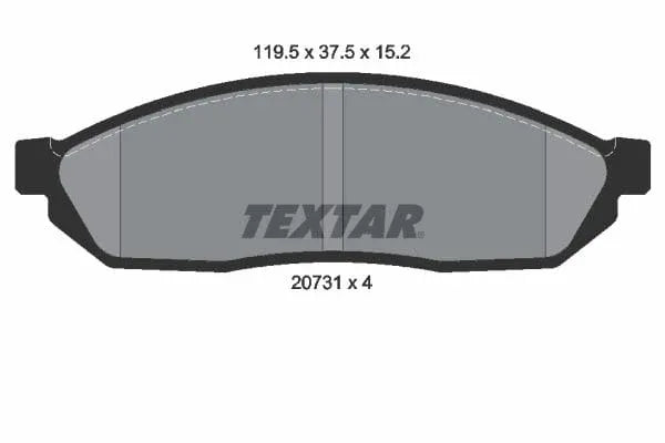Textar Brake Pads Full Set Of 4 Front 2073101 - image 4