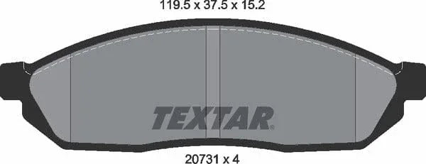 Textar Brake Pads Full Set Of 4 Front 2073101 - image 5