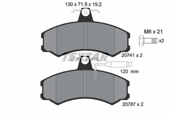 Textar Brake Pads Full Set Of 4 Front With Brake Caliper Screws 2074101 - image 4