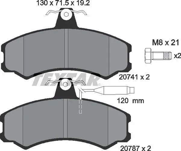 Textar Brake Pads Full Set Of 4 Front With Brake Caliper Screws 2074101 - image 5