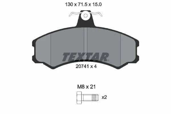 Textar Brake Pads Full Set Of 4 Front With Brake Caliper Screws 2074105 - image 4