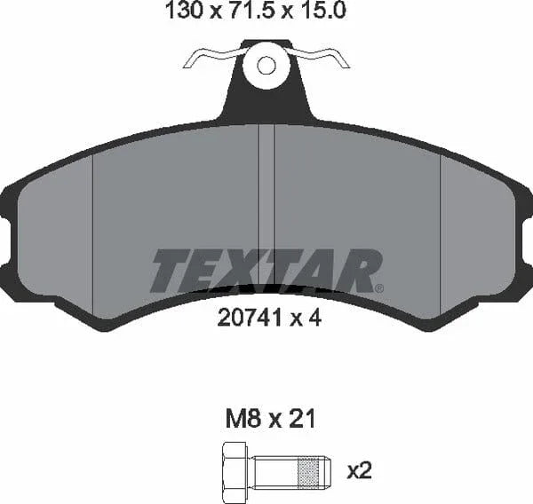 Textar Brake Pads Full Set Of 4 Front With Brake Caliper Screws 2074105 - image 5