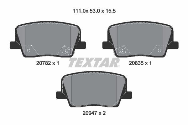 Textar Brake Pads Set Brake Pads Full Set Of 4 Rear 2078201 - image 4
