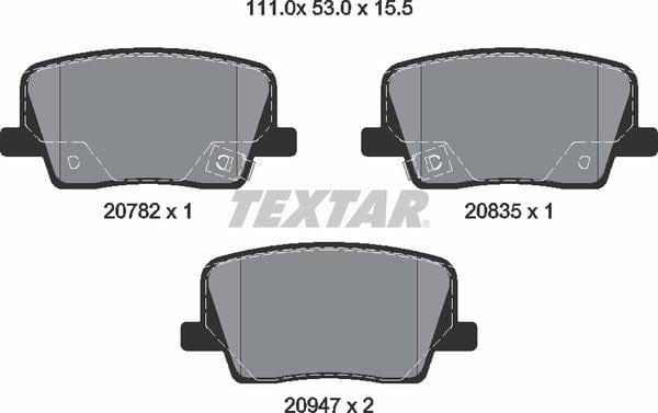 Textar Brake Pads Set Brake Pads Full Set Of 4 Rear 2078201 - image 5