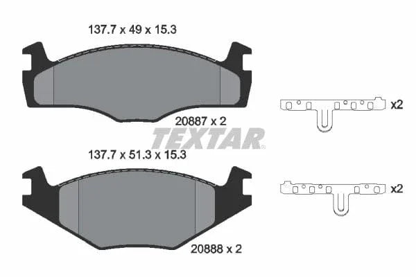 Textar Brake Pads Full Set Of 4 Front With Accessories 2088707 - image 4