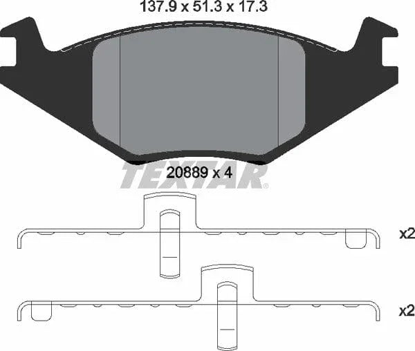 Textar Brake Pads Full Set Of 4 Front With Accessories 2088902 - image 5