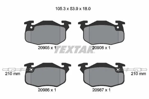 Textar Brake Pads Full Set Of 4 Front 2090506 - image 4