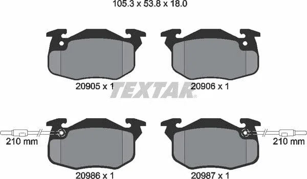 Textar Brake Pads Full Set Of 4 Front 2090506 - image 5