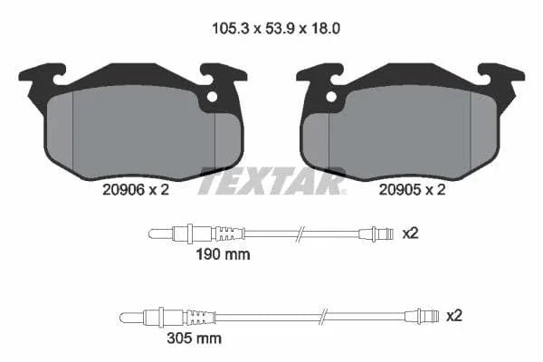 Textar Brake Pads Full Set Of 4 Front 2090603 - image 4