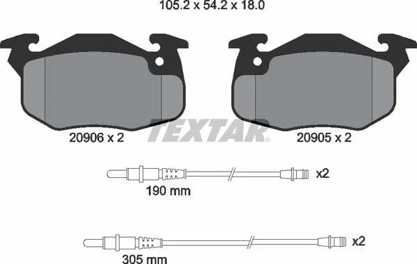 Textar Brake Pads Full Set Of 4 Front 2090603 - image 5