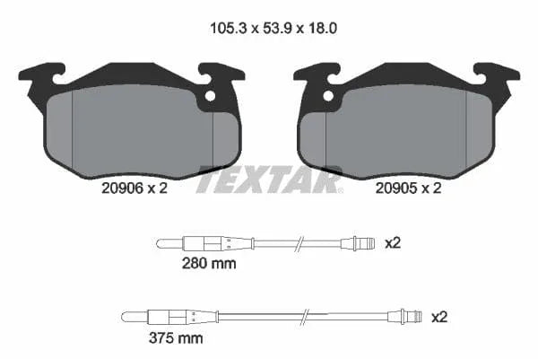 Textar Brake Pads Full Set Of 4 Front 2090604 - image 4