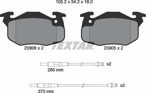 Textar Brake Pads Full Set Of 4 Front 2090604 - image 5