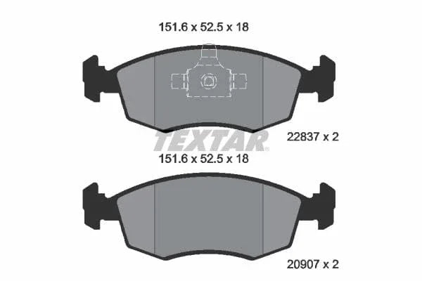 Textar Brake Pads Full Set Of 4 Front 2090704 - image 4