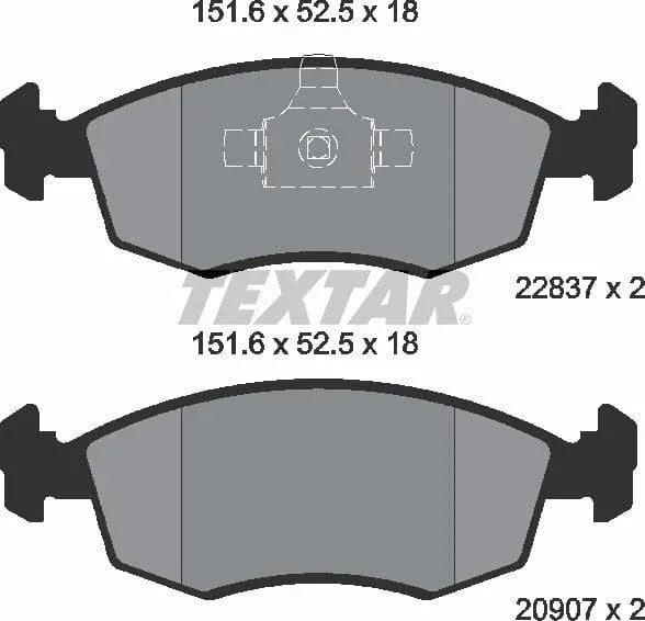 Textar Brake Pads Full Set Of 4 Front 2090704 - image 5