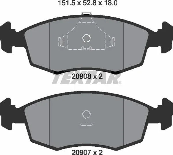 Textar Brake Pads Full Set Of 4 Front 2090802 - image 5