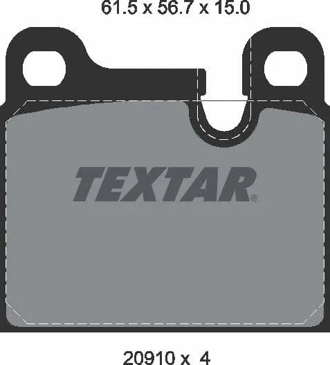 Textar Brake Pads Full Set Of 4 Front Rear 2091001 - image 5