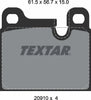 Textar Brake Pads Full Set Of 4 Front Rear 2091001 thumbnail