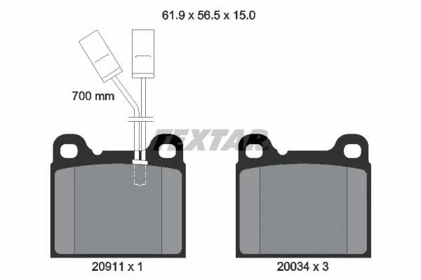 Textar Brake Pads Full Set Of 4 Front 2091101 - image 4