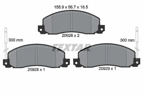 Textar Brake Pads Full Set Of 4 Front 2092602 - image 4