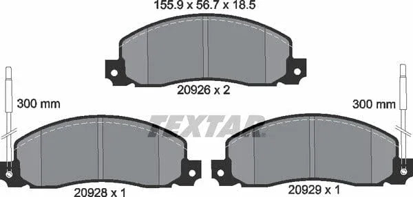 Textar Brake Pads Full Set Of 4 Front 2092602 - image 5
