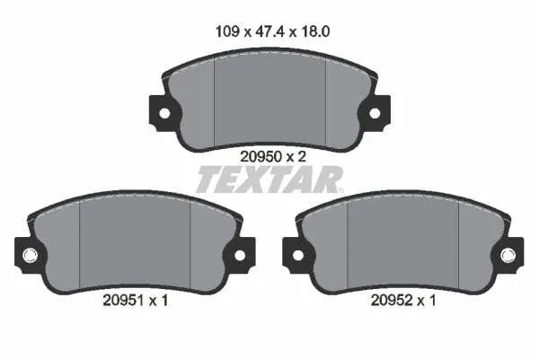 Textar Brake Pads Full Set Of 4 Front 2095006 - image 4