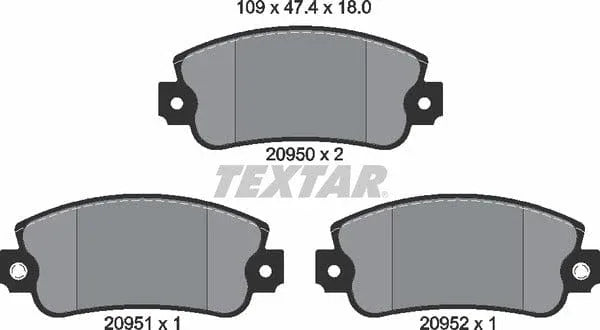 Textar Brake Pads Full Set Of 4 Front 2095006 - image 5