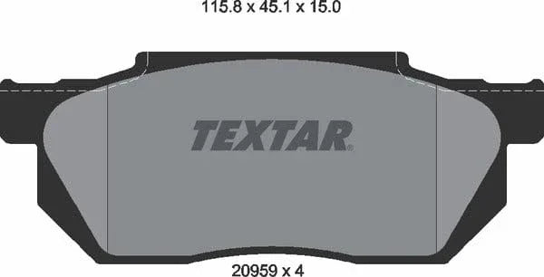 Textar Brake Pads Full Set Of 4 Front 2095901 - image 5