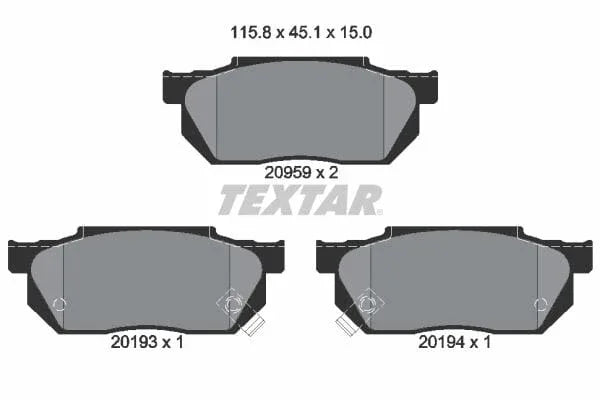 Textar Brake Pads Full Set Of 4 Front 2095902 - image 4