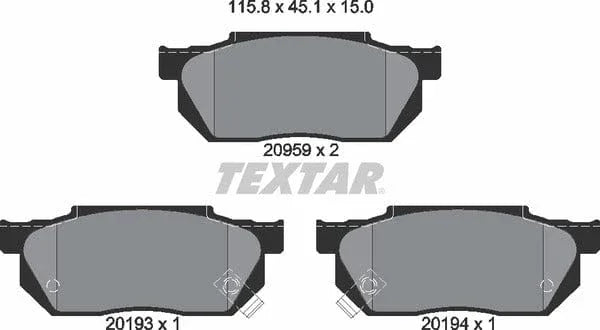 Textar Brake Pads Full Set Of 4 Front 2095902 - image 5