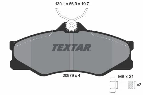 Textar Brake Pads Full Set Of 4 Front With Brake Caliper Screws 2097904 - image 4