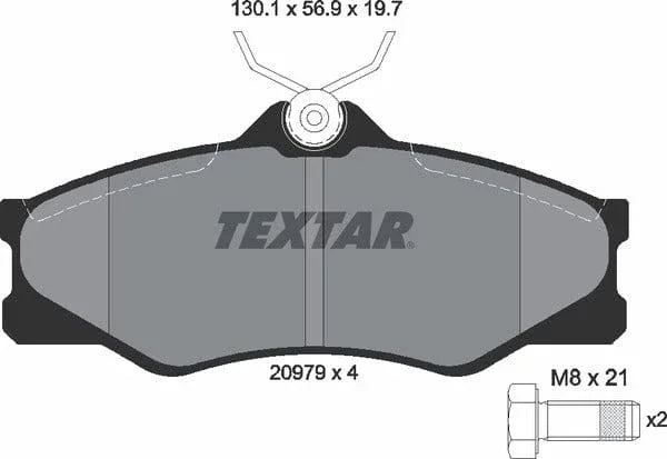 Textar Brake Pads Full Set Of 4 Front With Brake Caliper Screws 2097904 - image 5