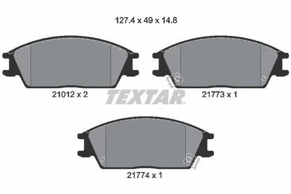 Textar Brake Pads Full Set Of 4 Front 2101202 - image 4