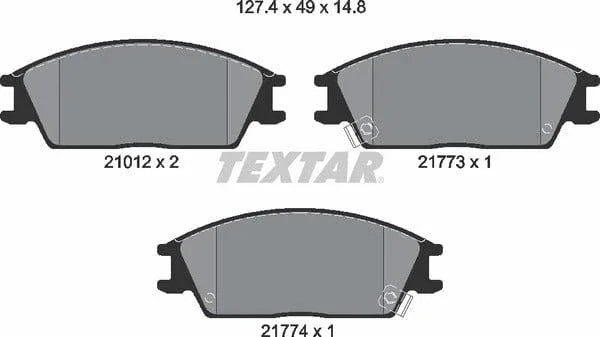 Textar Brake Pads Full Set Of 4 Front 2101202 - image 5