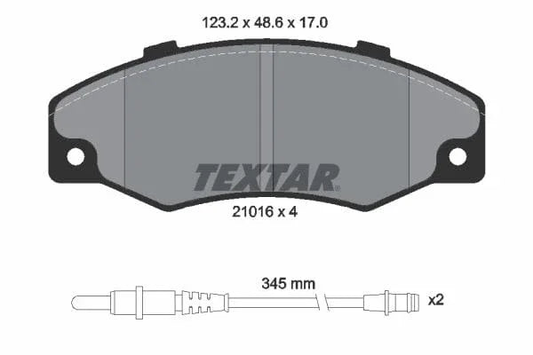 Textar Brake Pads Full Set Of 4 Front 2101602 - image 4