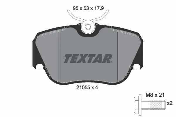 Textar Brake Pads Full Set Of 4 Front With Brake Caliper Screws 2105503 - image 4