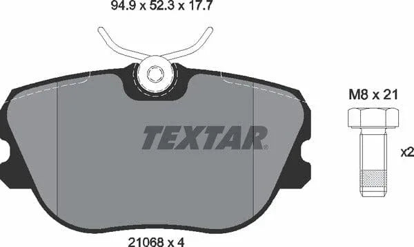 Textar Brake Pads Full Set Of 4 Front With Brake Caliper Screws 2106804 - image 5