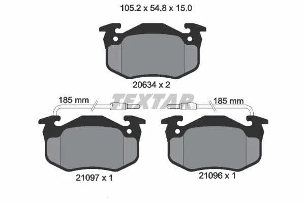 Textar Brake Pads Full Set Of 4 Front 2109601 - image 4