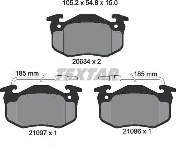 Textar Brake Pads Full Set Of 4 Front 2109601 - image 5