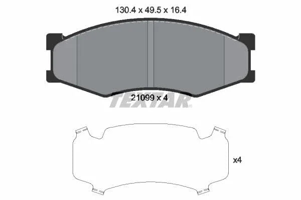 Textar Brake Pads Full Set Of 4 Front 2109901 - image 4