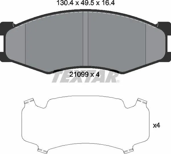 Textar Brake Pads Full Set Of 4 Front 2109901 - image 5