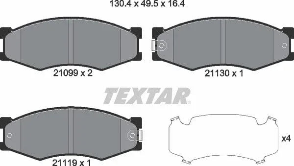 Textar Brake Pads Full Set Of 4 Front 2109902 - image 5